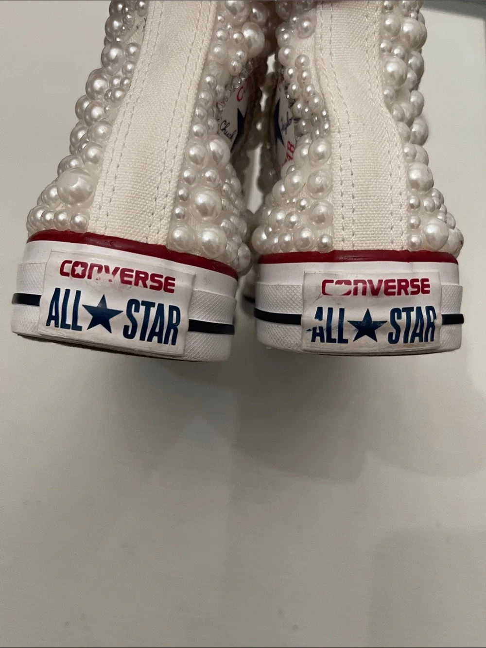 CONVERSE ALL STAR HIGH TOP PEARL SNEAKERS WOMENS SIZE 7 - Picture 11 of 14